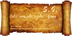 Sövegjártó Irma névjegykártya